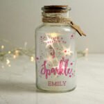 Personalised 'Find A Reason To Sparkle' Unicorn Design LED Light-Up Glass Jar - Image 2