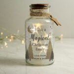 Personalised Christmas Tree Design LED Light-Up Glass Jar - Image 5