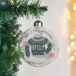 Personalised Christmas Jumper Design Glass Christmas Bauble