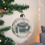 Personalised Christmas Jumper Design Glass Christmas Bauble - Image 4