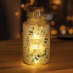 Personalised Any Message Botanical Design LED Light-Up Glass Jar - Image 2