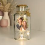 Personalised Any Message Photo Upload LED Light-Up Glass Jar