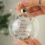 Personalised Any Message Holy Design Glass Christmas Bauble - Image 2