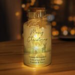 Personalised Any Message 'Merry Christmas' LED Light-Up Glass Jar - Image 2