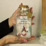Personalised Any Message Gonk Christmas Scene LED Light-Up Glass Jar - Image 3
