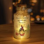 Personalised Any Message Gonk Christmas Scene LED Light-Up Glass Jar - Image 4