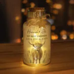 Personalised Highland Cow Design LED Light-Up Glass Jar - Image 2