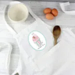 Personalised Children's Vintage Pastel Cupcake Design White Apron