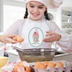 Personalised Children's Vintage Pastel Cupcake Design White Apron - Image 2