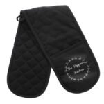 Personalised Wreath Design Black Oven Gloves - Image 4