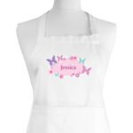 Personalised Butterflies & Flowers Design Children's White Apron - Image 3