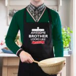 Personalised 'This is What An Awesome... Looks Like' Adult Black Apron
