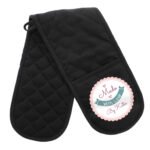 Personalised 'Made With Love' Black Oven Gloves - Image 5