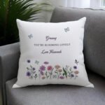 Personalised Any Message Wild Flowers Design Filled Cushion - Image 4