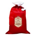 Personalised 'Special Delivery' Luxury Red Pom Pom Christmas Sack - Image 4