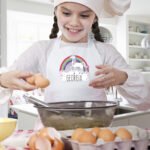 Personalised Children's Rainbow Unicorn Design White Apron - Image 2