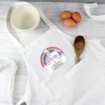 Personalised Children's Rainbow Unicorn Design White Apron - Image 3