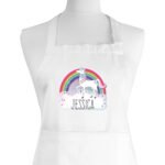 Personalised Children's Rainbow Unicorn Design White Apron - Image 4
