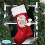 Personalised Me to You Reindeer Luxury Red Pom Pom Christmas Stocking - Image 4