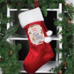 Personalised Me to You Reindeer Luxury Red Pom Pom Christmas Stocking