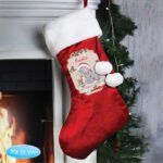 Personalised Me to You Reindeer Luxury Red Pom Pom Christmas Stocking - Image 3