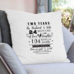 Personalised '2 Years As Husband & Wife' Anniversary Cream Filled Cushion - Image 3