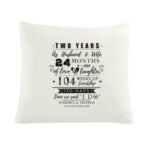 Personalised '2 Years As Husband & Wife' Anniversary Cream Filled Cushion - Image 4