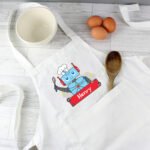 Personalised Children's Robot Design White Apron - Image 3