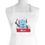 Personalised Children's Robot Design White Apron - Image 4