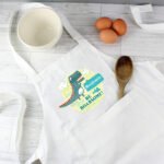 Personalised Children's Dinosaur 'Be Roarsome!' White Apron