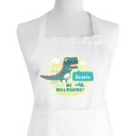 Personalised Children's Dinosaur 'Be Roarsome!' White Apron - Image 4