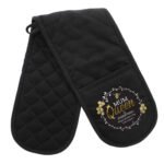 Personalised 'Queen Bee' Black Oven Gloves - Image 5