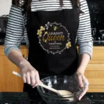 Personalised 'Queen Bee' Adult Black Apron