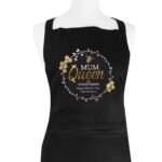 Personalised 'Queen Bee' Adult Black Apron - Image 5