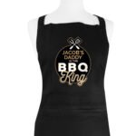 Personalised 'BBQ King' Adult Black Apron - Image 3