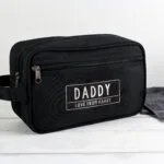 Personalised Any Message Black Toiletry Bag