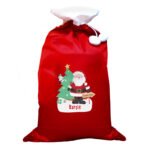 Personalised Santa Design Luxury Red Pom Pom Christmas Sack - Image 4