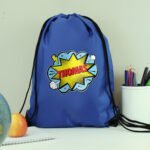 Personalised Children's Superhero Design Blue Kit Bag - Image 4