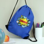 Personalised Children's Superhero Design Blue Kit Bag - Image 6