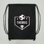 Personalised Children's Football Shield Design Black Kit Bag - Image 4