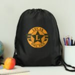 Personalised Children's Badge Design Black Kit Bag
