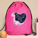 Personalised Children's Dinosaur Design 'Be Roarsome' Pink Kit Bag