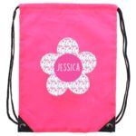 Personalised Children's Flower Design Pink Kit Bag - Image 6