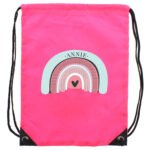 Personalised Children's Pastel Rainbow Design Pink Kit Bag - Image 7
