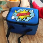 Personalised Children's Superhero Design Blue Lunch Bag