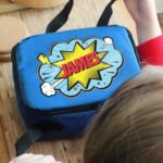 Personalised Children's Superhero Design Blue Lunch Bag - Image 3