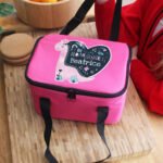 Personalised Children's Dinosaur Design 'Be Roarsome' Pink Lunch Bag