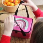 Personalised Children's Rainbow Design Pink Lunch Bag - Image 5