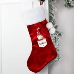 Personalised Gonk Family Design (Adult Male) Luxury Red Pom Pom Christmas Stocking - Image 2