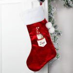 Personalised Gonk Family Design (Adult Male) Luxury Red Pom Pom Christmas Stocking - Image 4
